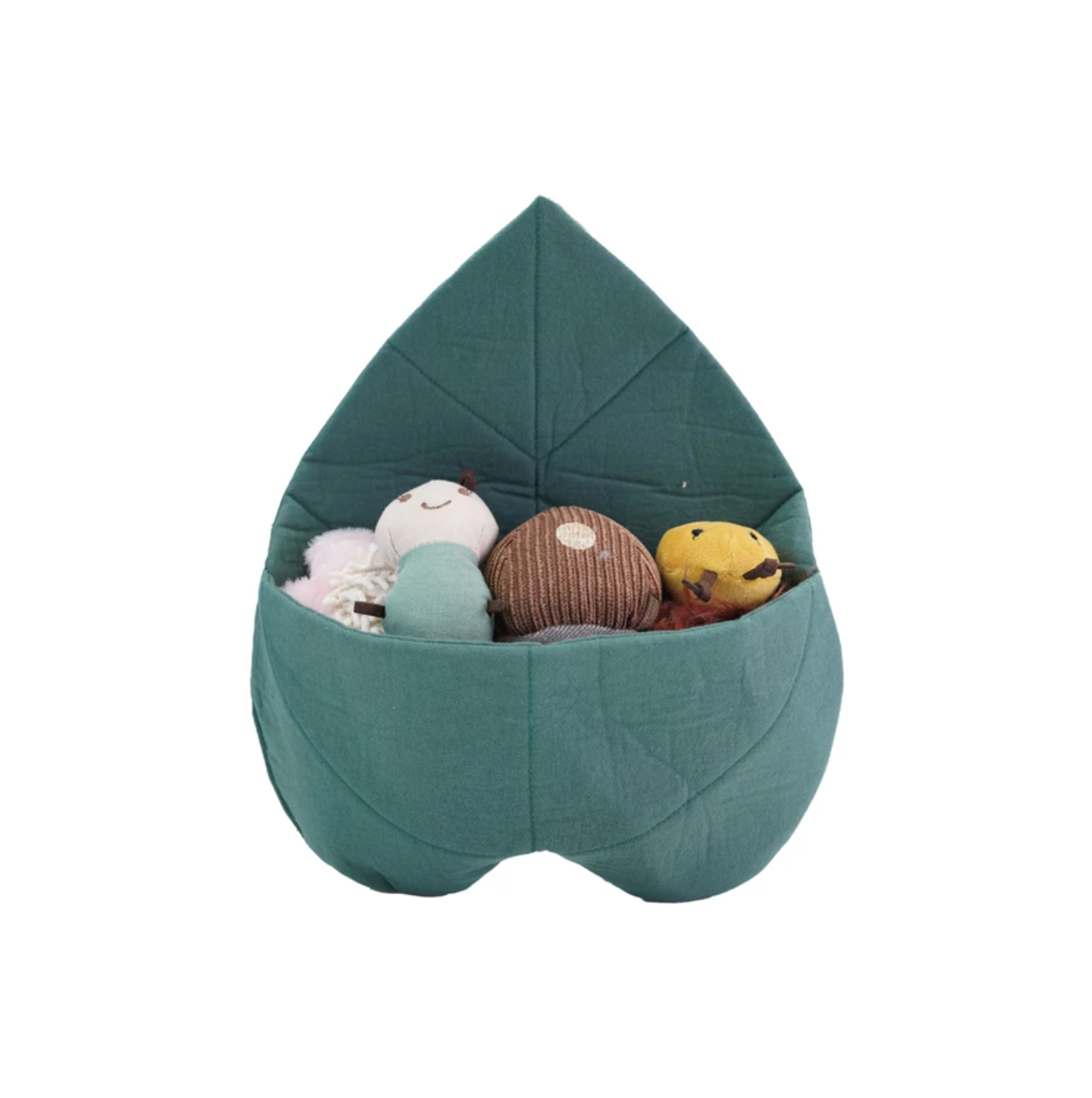 Fabric Leaf Pocket with Flower, Caterpillar, Bee, & Mushroom Set
