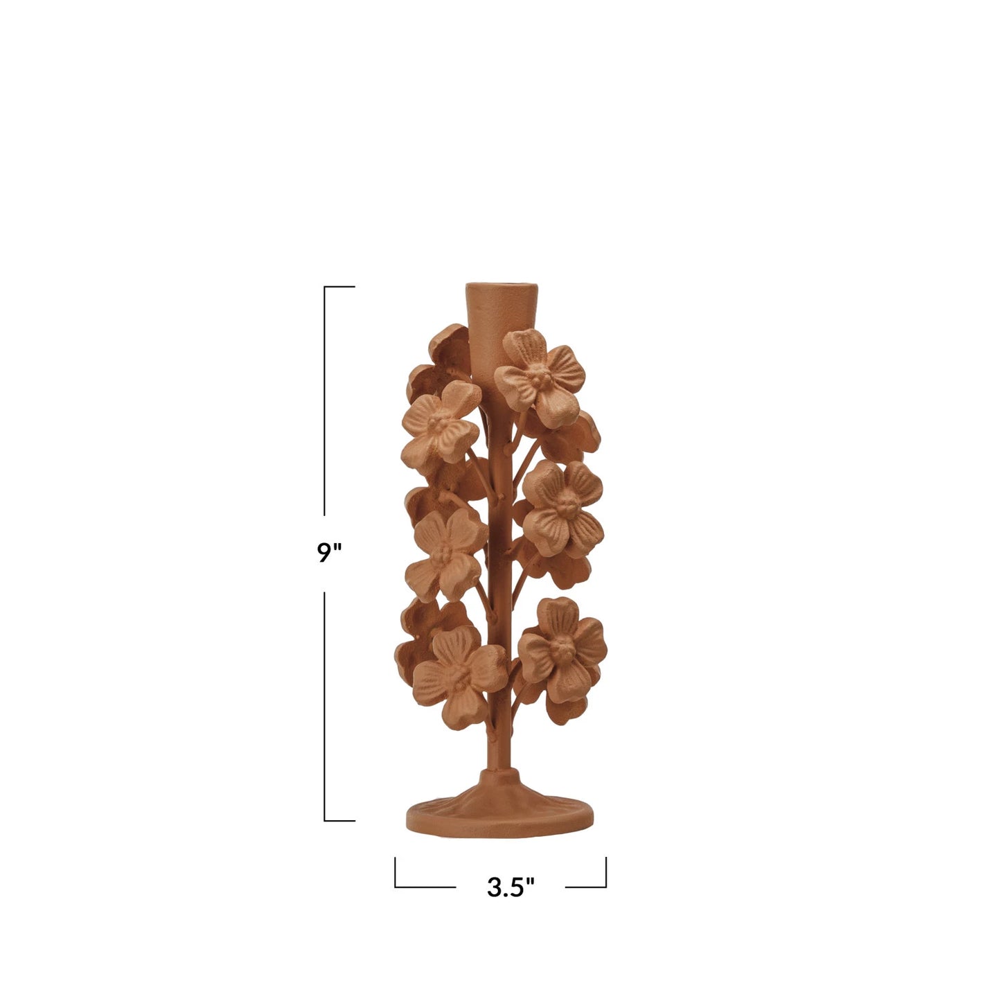 Issa Cast Iron Flower Taper Holder