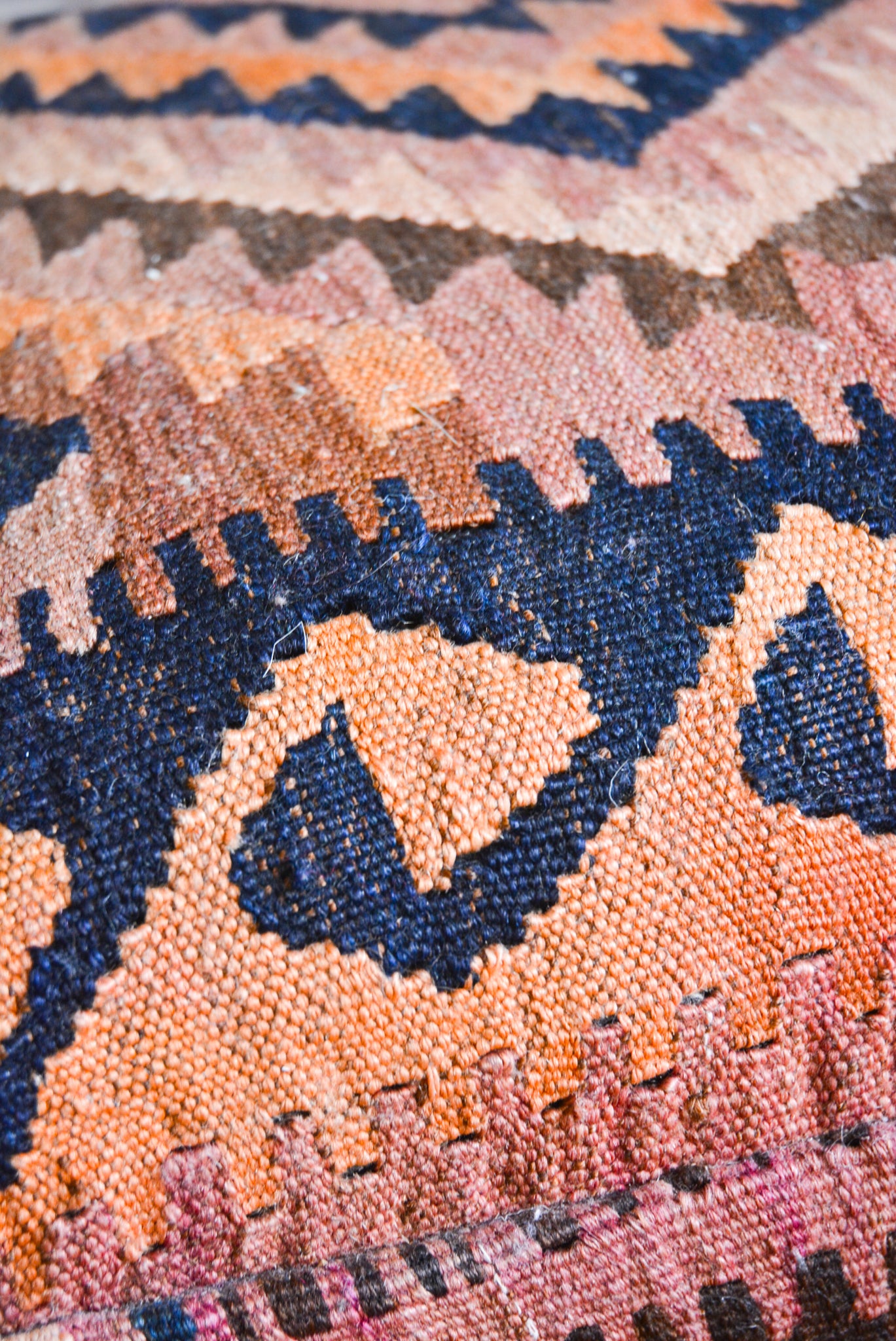Natto Kilim Ottoman Brown