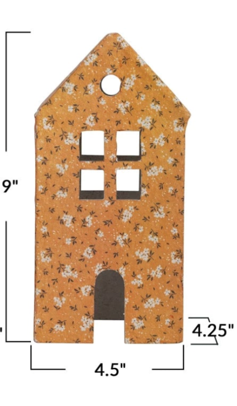 Floral Paper Mache Houses