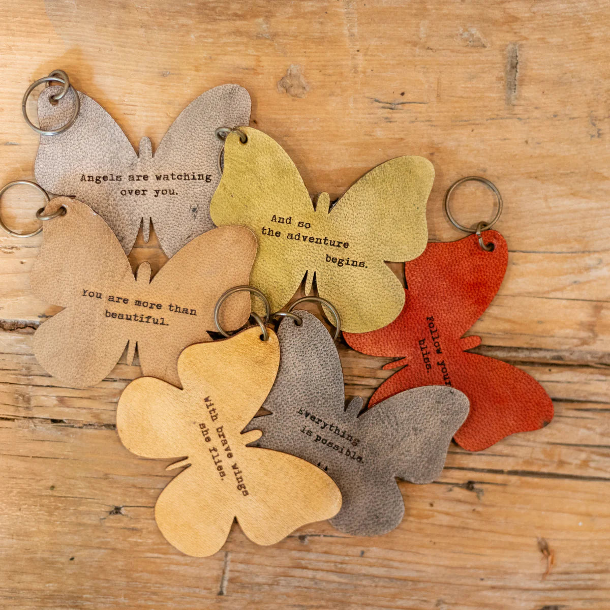 Leather Butterfly Keychains