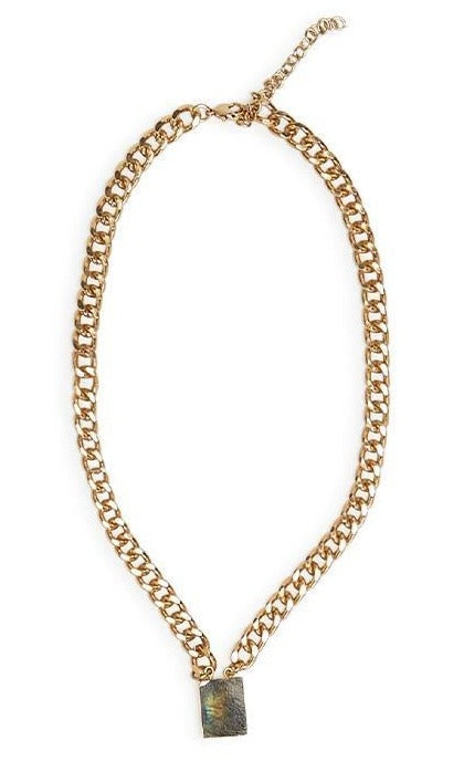 Natural Stone Chain Link Necklace