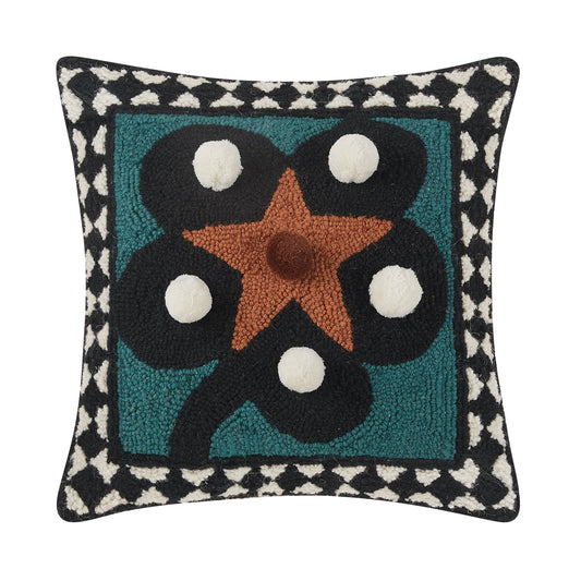 Diamonds & Pearls with Pom Poms Hook Pillow