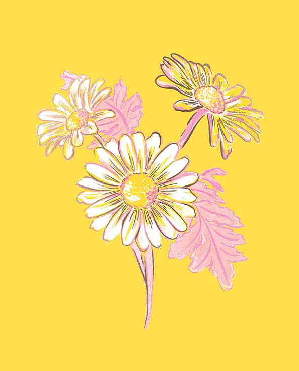 Daisy Bunch Foil Art Print