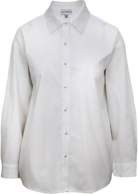 Torin Pearl Detail Button Down Top