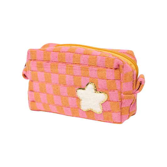 Checkered Cosmetic Bag