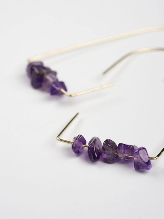 Savvy Hook Amethyst Earrings