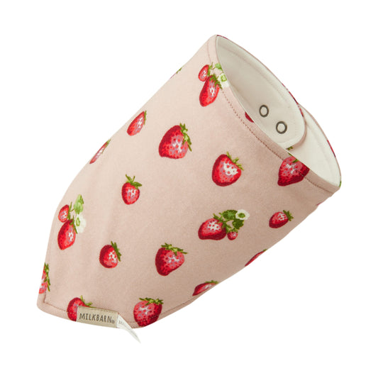 Organic Cotton Three-Layer Kerchief Bib - Strawberry