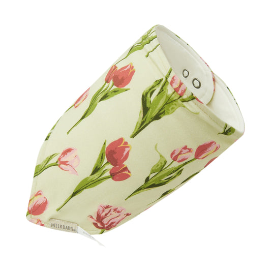 Organic Cotton Three-Layer Kerchief Bib - Tulip