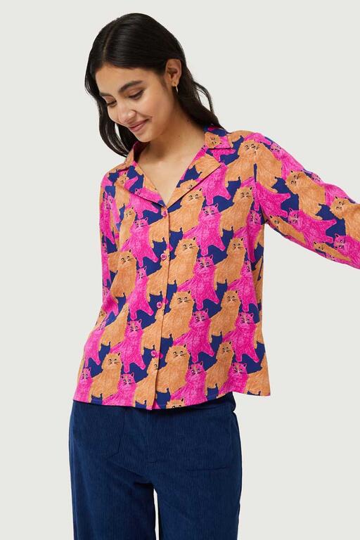 Minou Printed Button Down Top