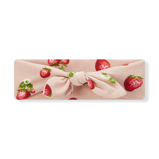 Organic Cotton Knotted Headband - Strawberry