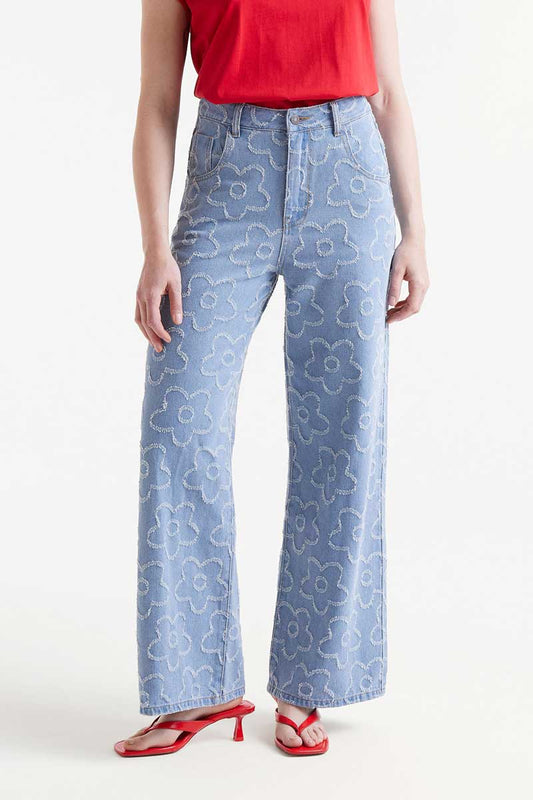 Fleur Detailed Denim Pants