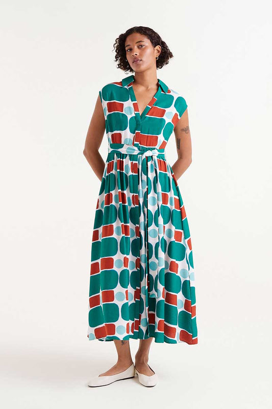 Tansy Abstract Printed Long Dress