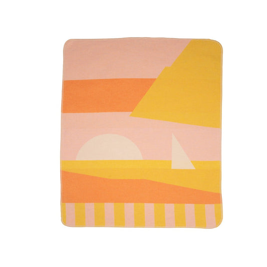 Sunset and Boat Abstract Baby Blanket