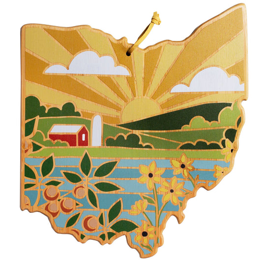 Ohio Cutting Board with Artwork by Summer Stokes