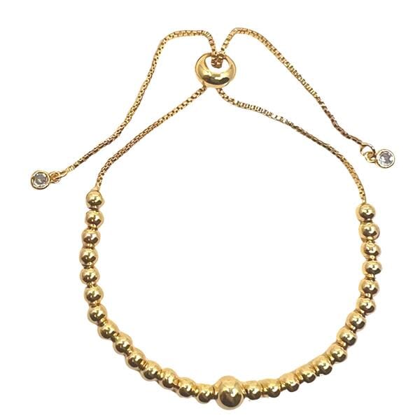 Gold Beaded Pull Chain Bracelet