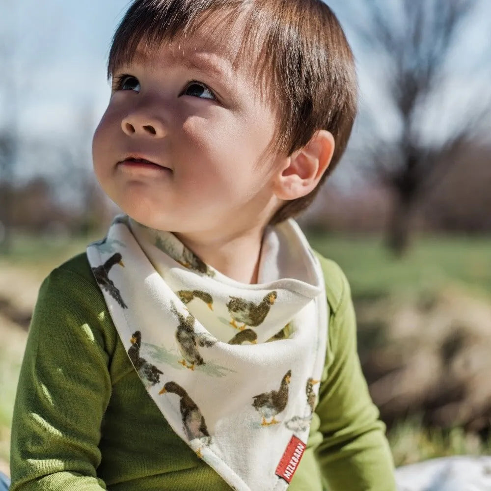 Organic Cotton Three-Layer Kerchief Bib - Duck