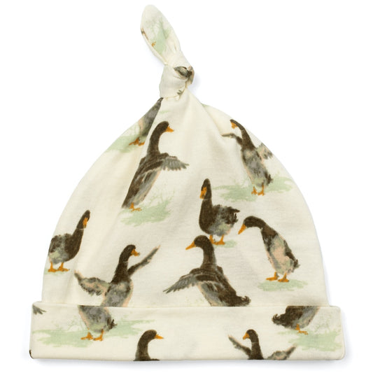 Organic Cotton Knotted Beanie Hat - Duck