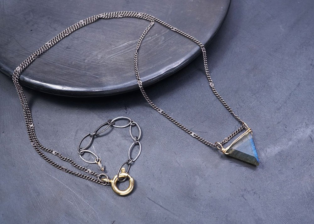 Labradorite Triangle Necklace