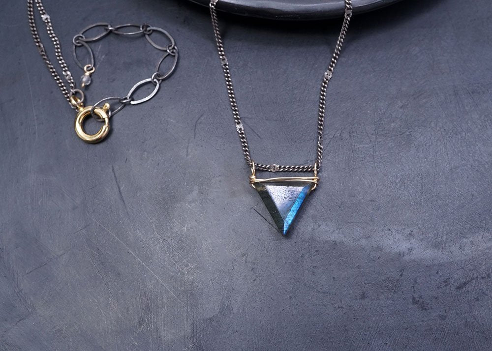 Labradorite Triangle Necklace