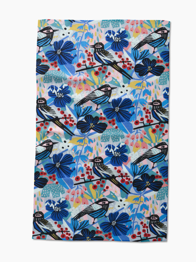 Bird and Berries Tea Towel