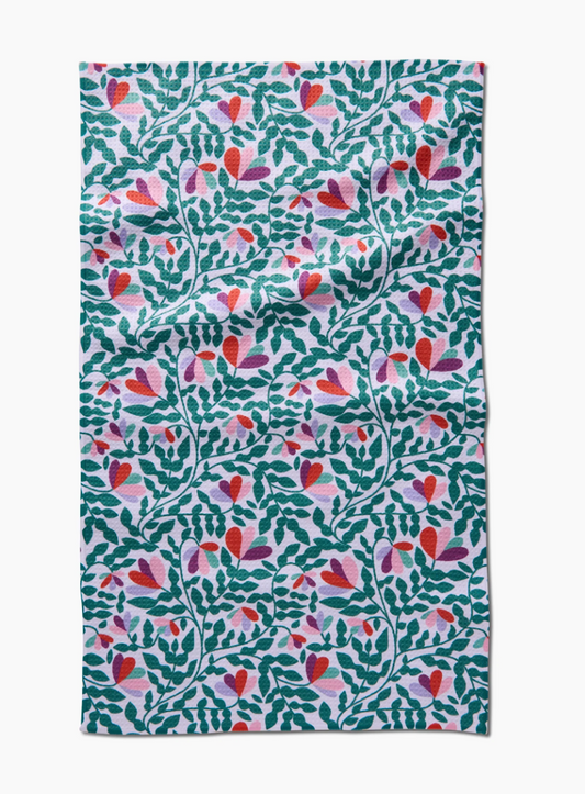 Spring Wavy Leaves Tea Towel