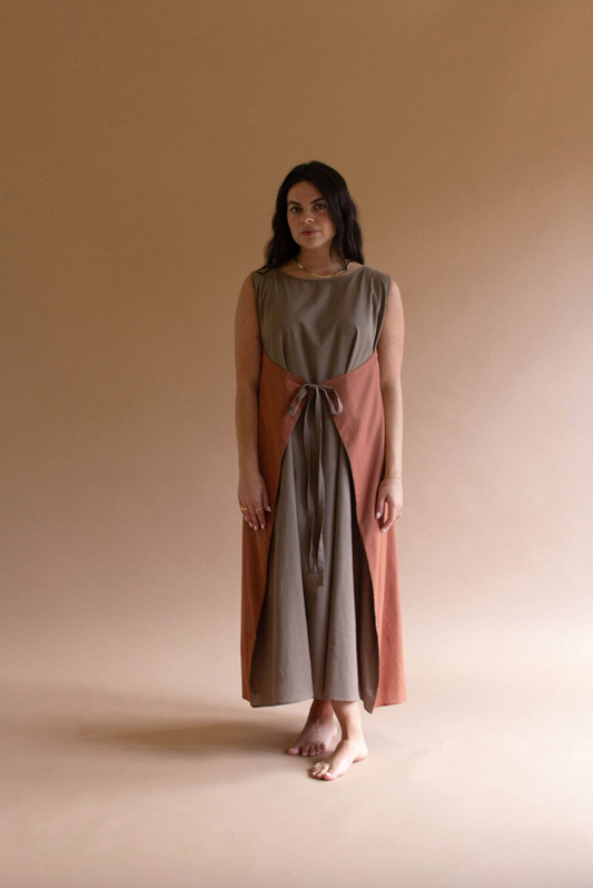 Sleeveless Double-Sided Tie Dress