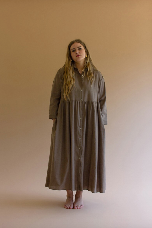 Long-Sleeve Buttondown Dress