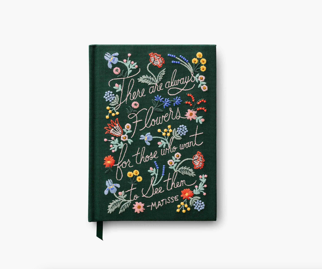 There Are Always Flowers Embroidered Journal