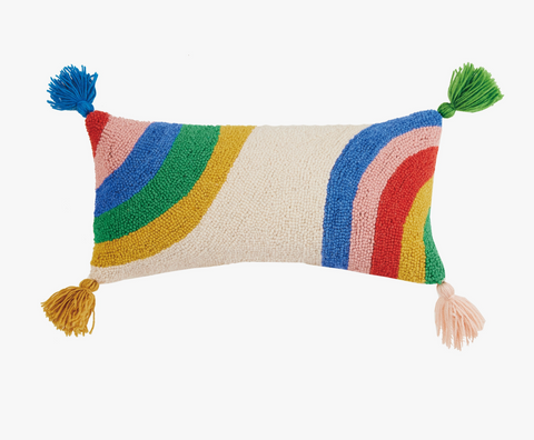 Rainbow with Tassels Hook Pillow