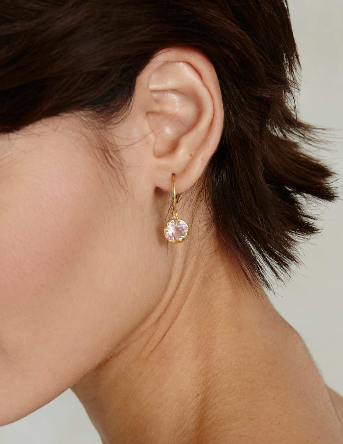 Gold Prong Set Crystal Earrings