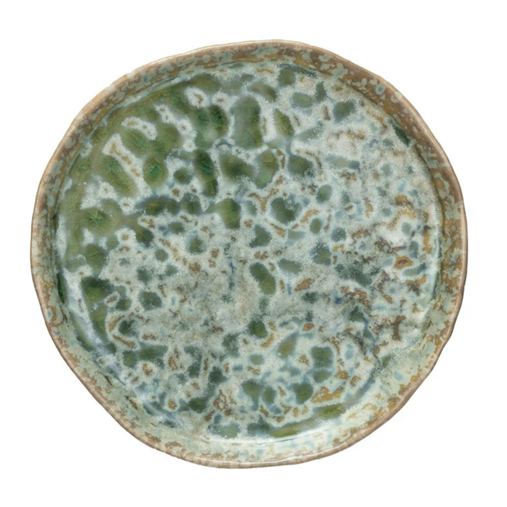 Crackle Glaze Stoneware Plate