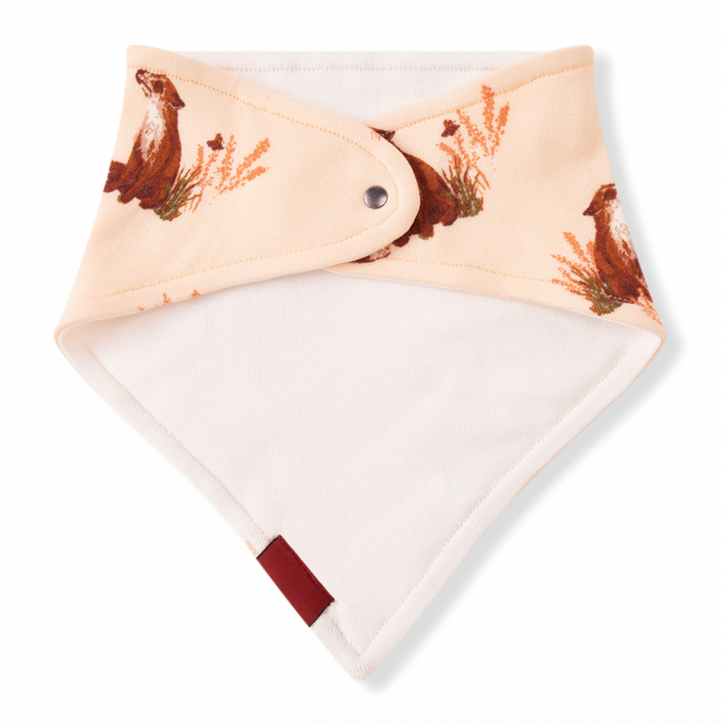 Organic Cotton Three-Layer Kerchief Bib - Floral Fox