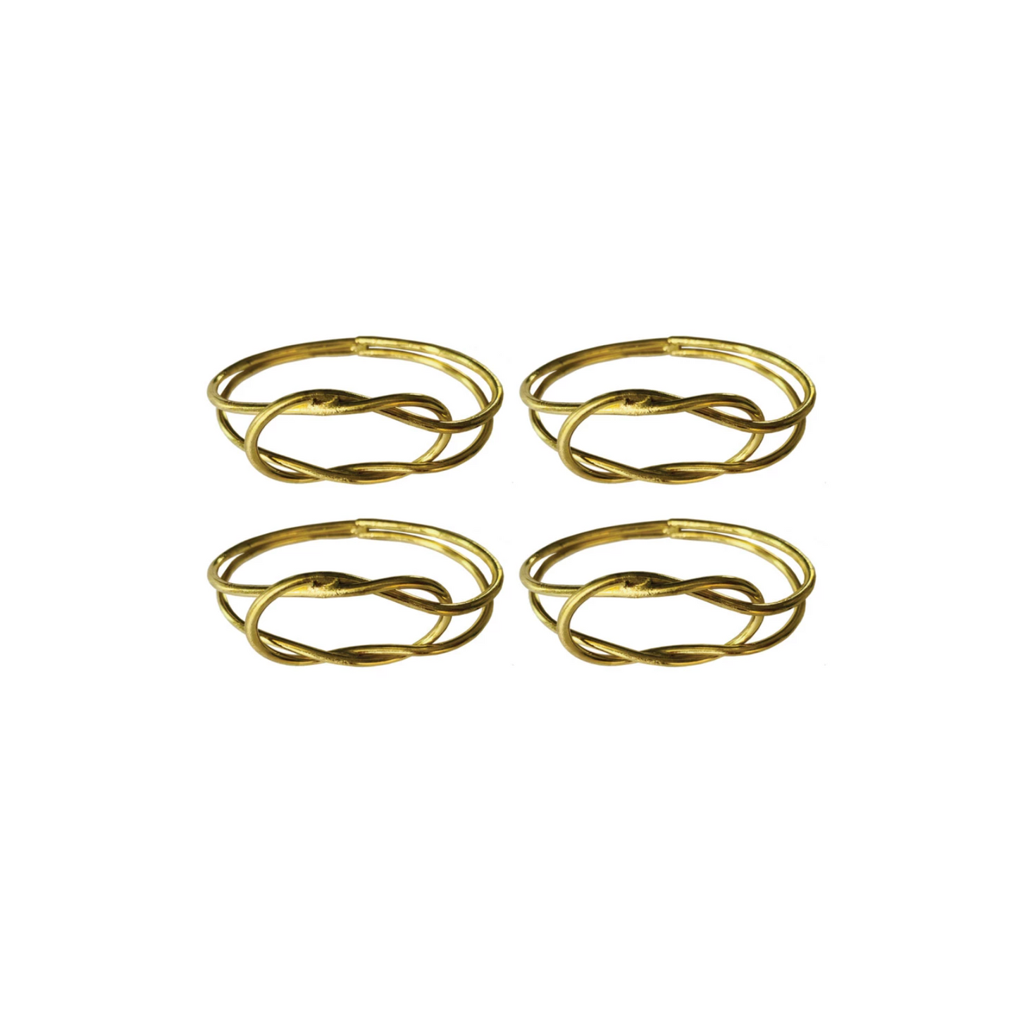 Set of 4 Metal Twisted Knot Napkin Ring