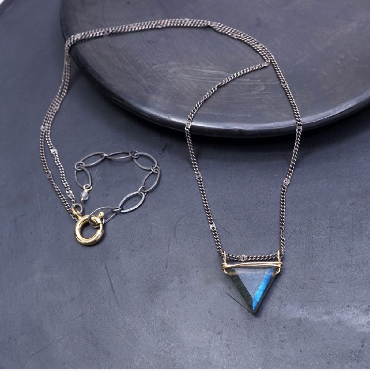 Labradorite Triangle Necklace