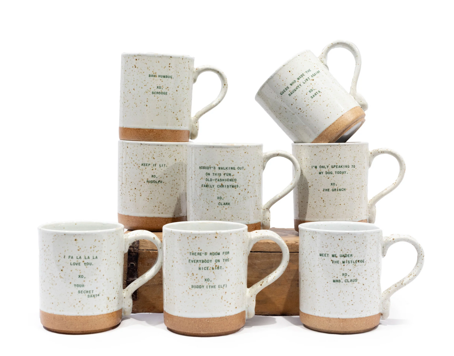 XO Ceramic Quote Mugs - Holiday Edition