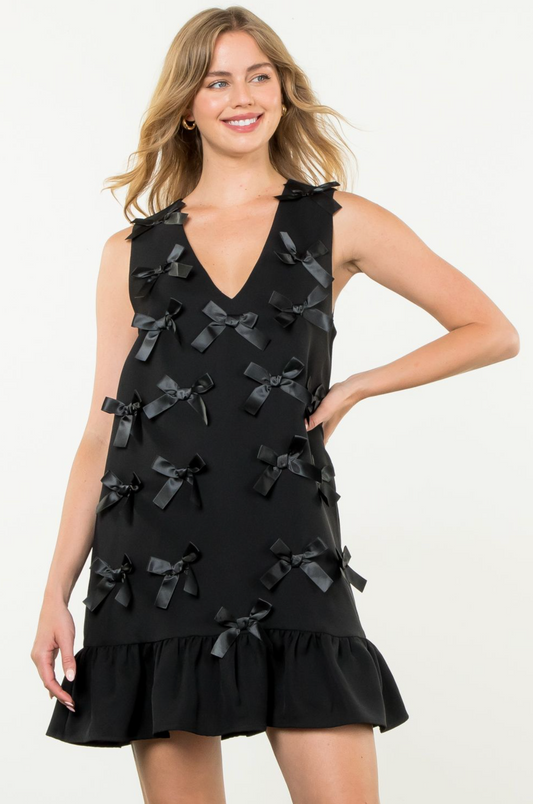 Brina Little Black Bow Dress