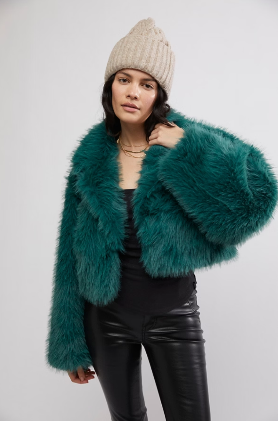 Paris Cropped Faux Fur Jacket