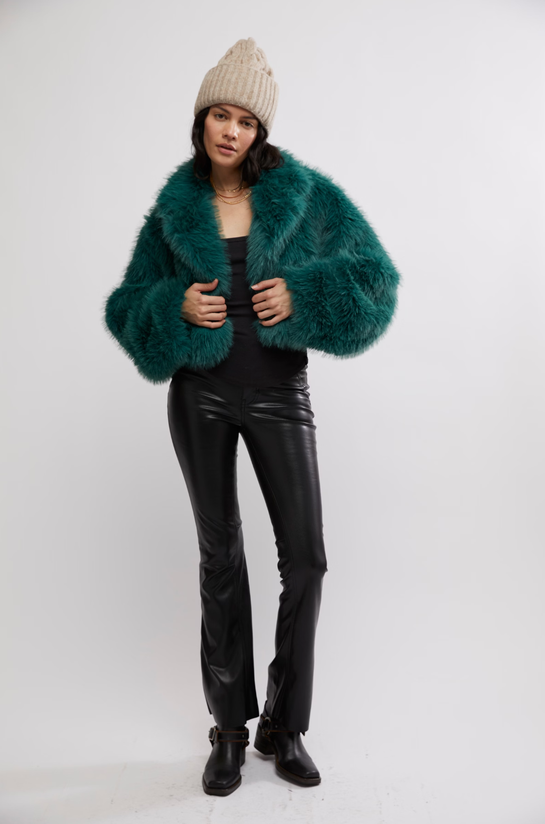 Paris Cropped Faux Fur Jacket