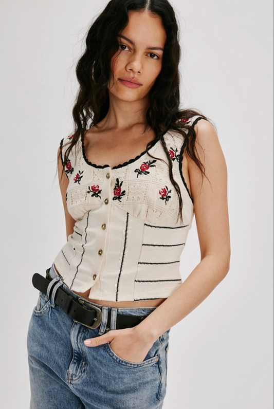Rose Bud Knit Top