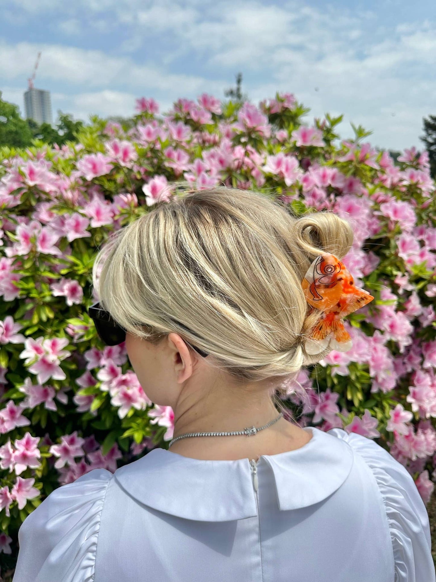 Hand-Painted Goldfish Claw Hair Clip