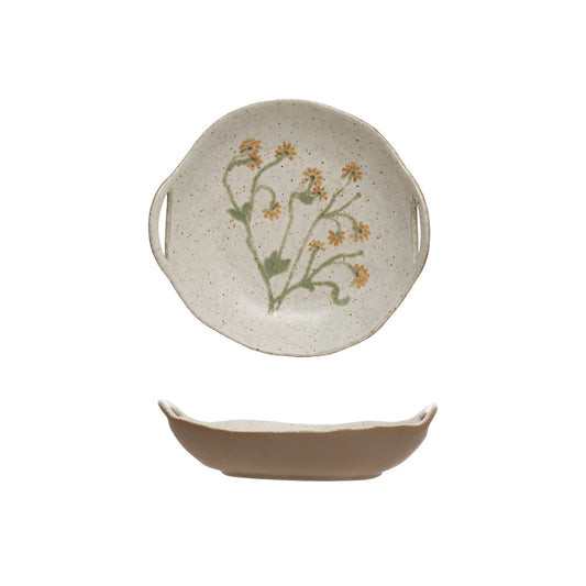 Yuki Hand Painted Botanical Serving Bowl