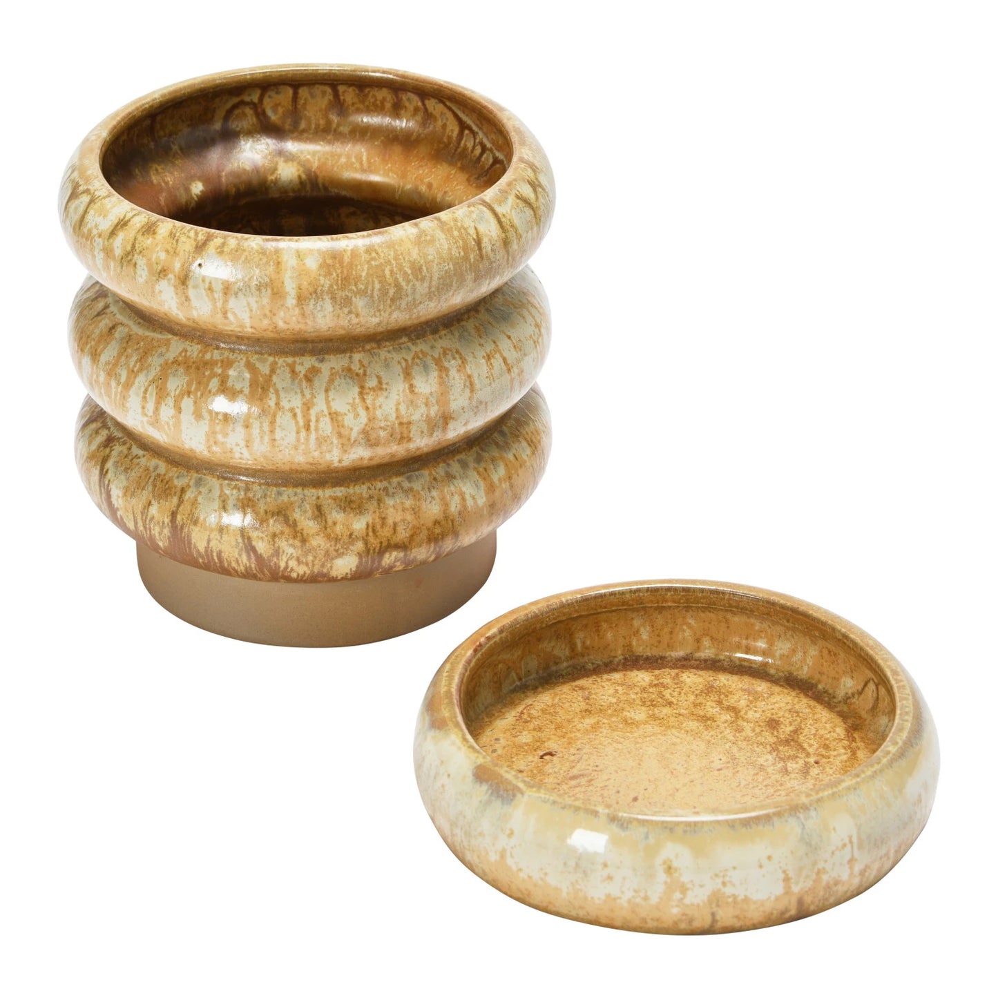 Keiko Stoneware Planter with Saucer (set of 2)