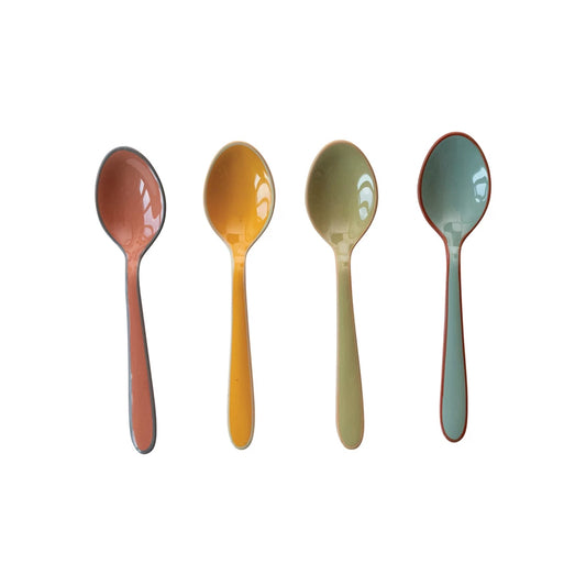 Astrid Enameled Stainless Steel Appetizer Spoons