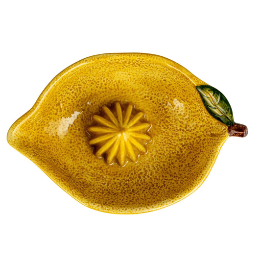 Hand-Painted Stoneware Lemon Shaped Juicer