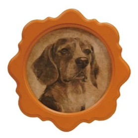 Perdita Round Frame w/ Vintage Reproduction Dog Image