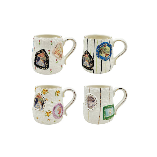 Blanche Hand-Painted Mugs