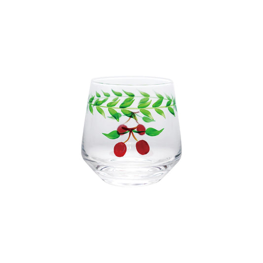 Cherry Hand-Painted Drinking Glass