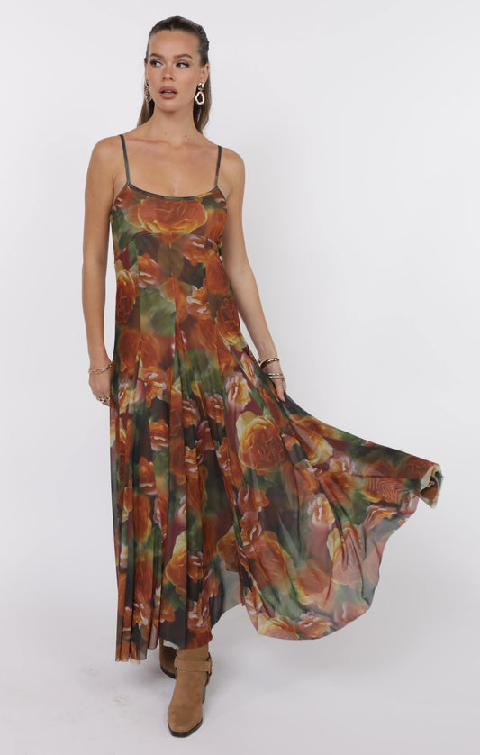 Heart Beats Godet Detail Maxi Dress
