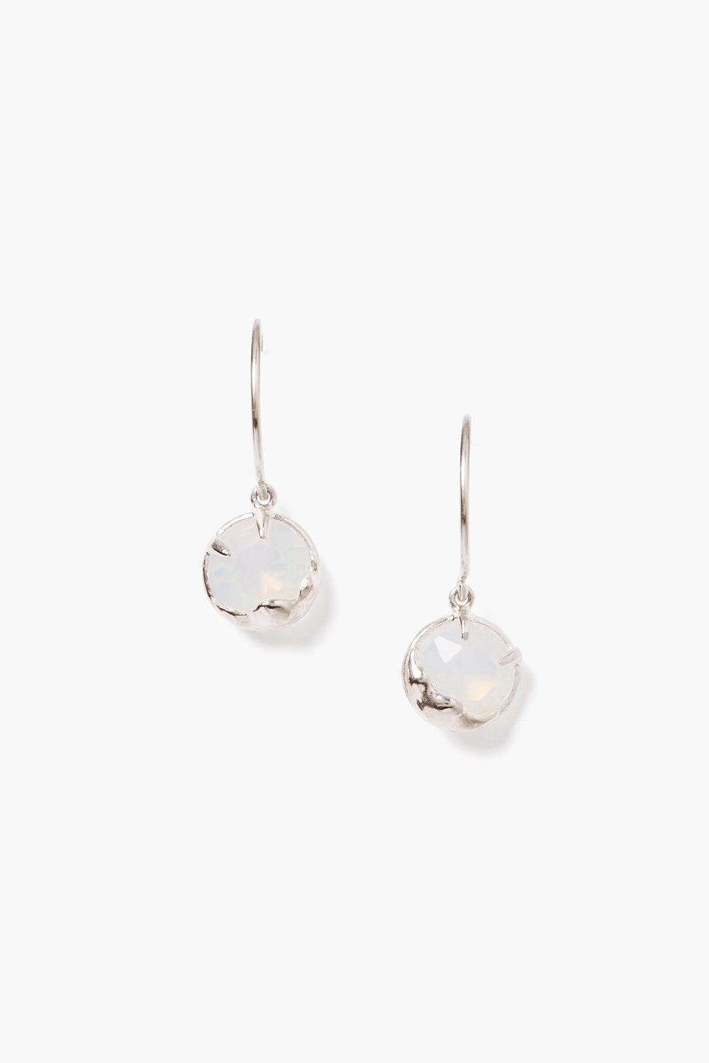 Silver Prong Set Crystal Earrings
